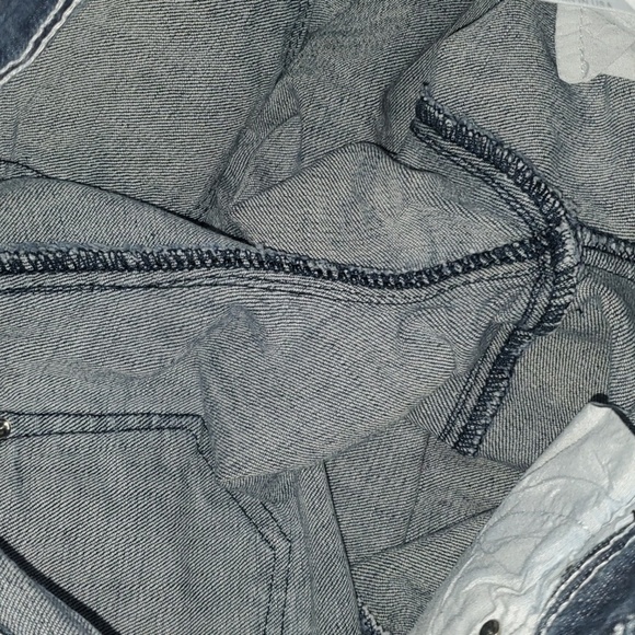 Grace in LA jeans women's size 3 blue silver embroidered pockets jewels capri - Picture 13 of 16